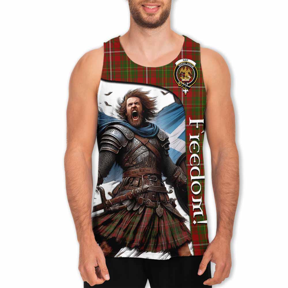 Tartan Vibes Clothing Hay Crest Tartan Men's Tank Top Inspired by the Freedom of Scottish Warrior