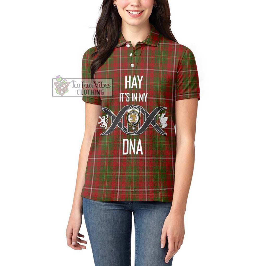 Hay Tartan Women's Polo Shirt with Family Crest DNA In Me Style Women - Tartanvibesclothing Shop