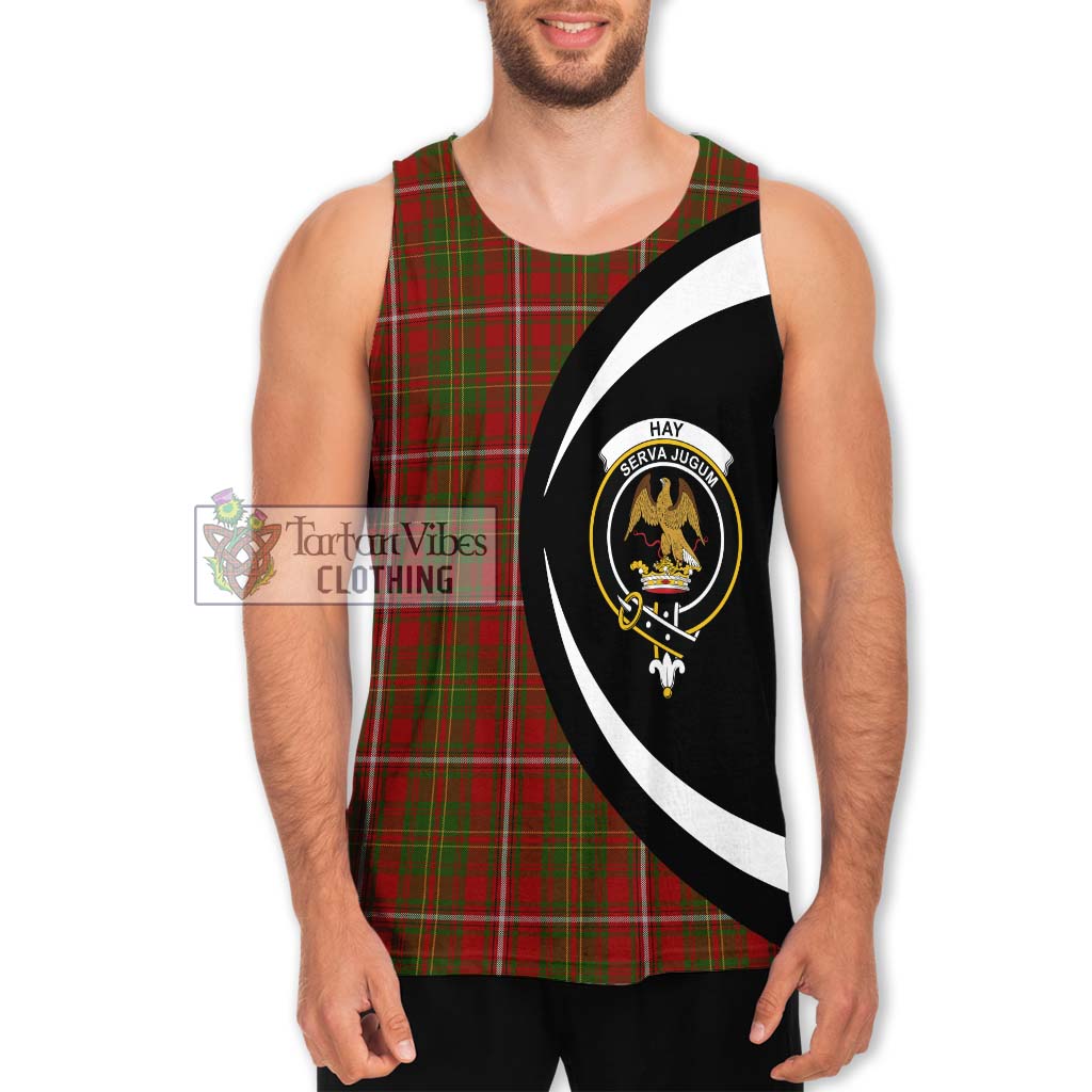 Hay Tartan Men's Tank Top with Family Crest Circle Style Men - Tartan Vibes Clothing