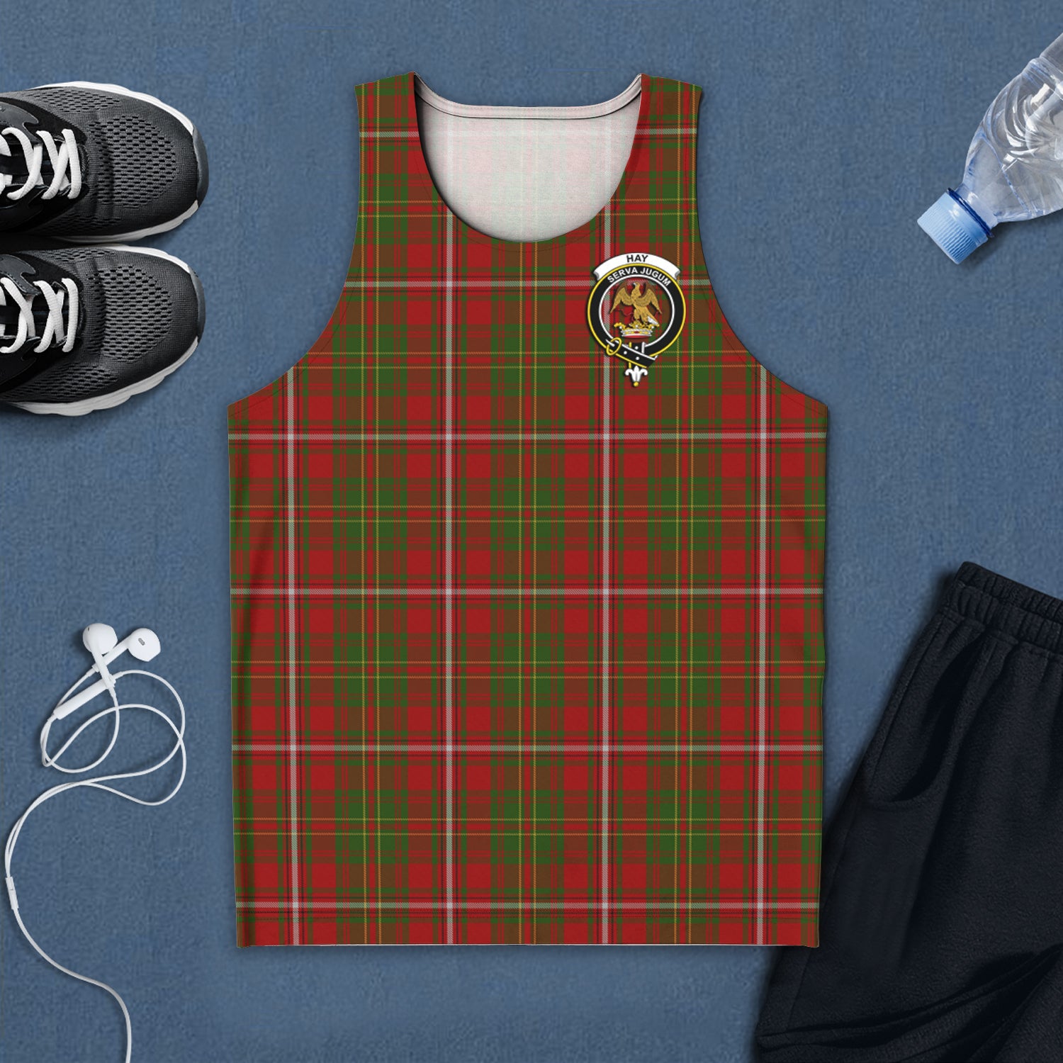 hay-tartan-mens-tank-top-with-family-crest