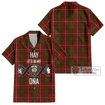 Hay Tartan Short Sleeve Button Shirt with Family Crest DNA In Me Style