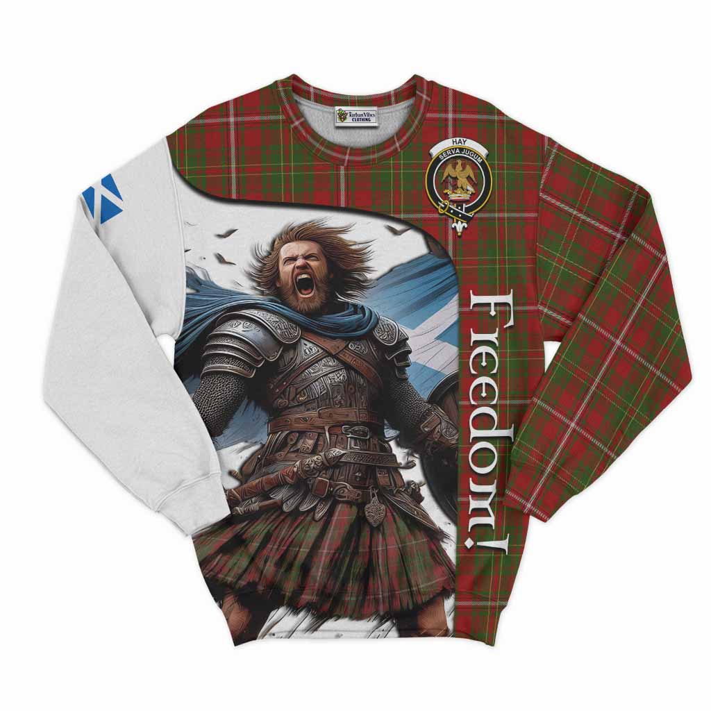 Tartan Vibes Clothing Hay Crest Tartan Sweatshirt Inspired by the Freedom of Scottish Warrior