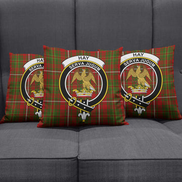 Hay Tartan Pillow Cover with Family Crest