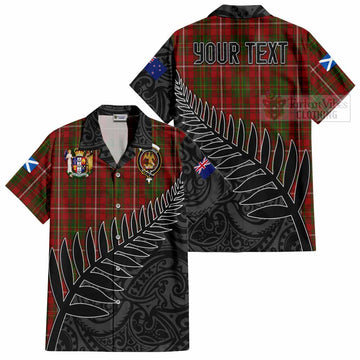 Hay Crest Tartan Short Sleeve Button Shirt with New Zealand Silver Fern Half Style