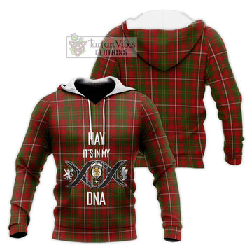 Hay Tartan Knitted Hoodie with Family Crest DNA In Me Style