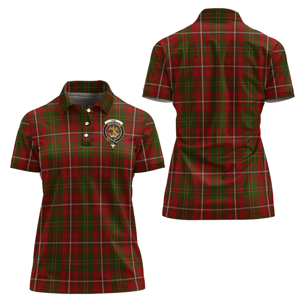 Hay Tartan Polo Shirt with Family Crest For Women Women - Tartan Vibes Clothing