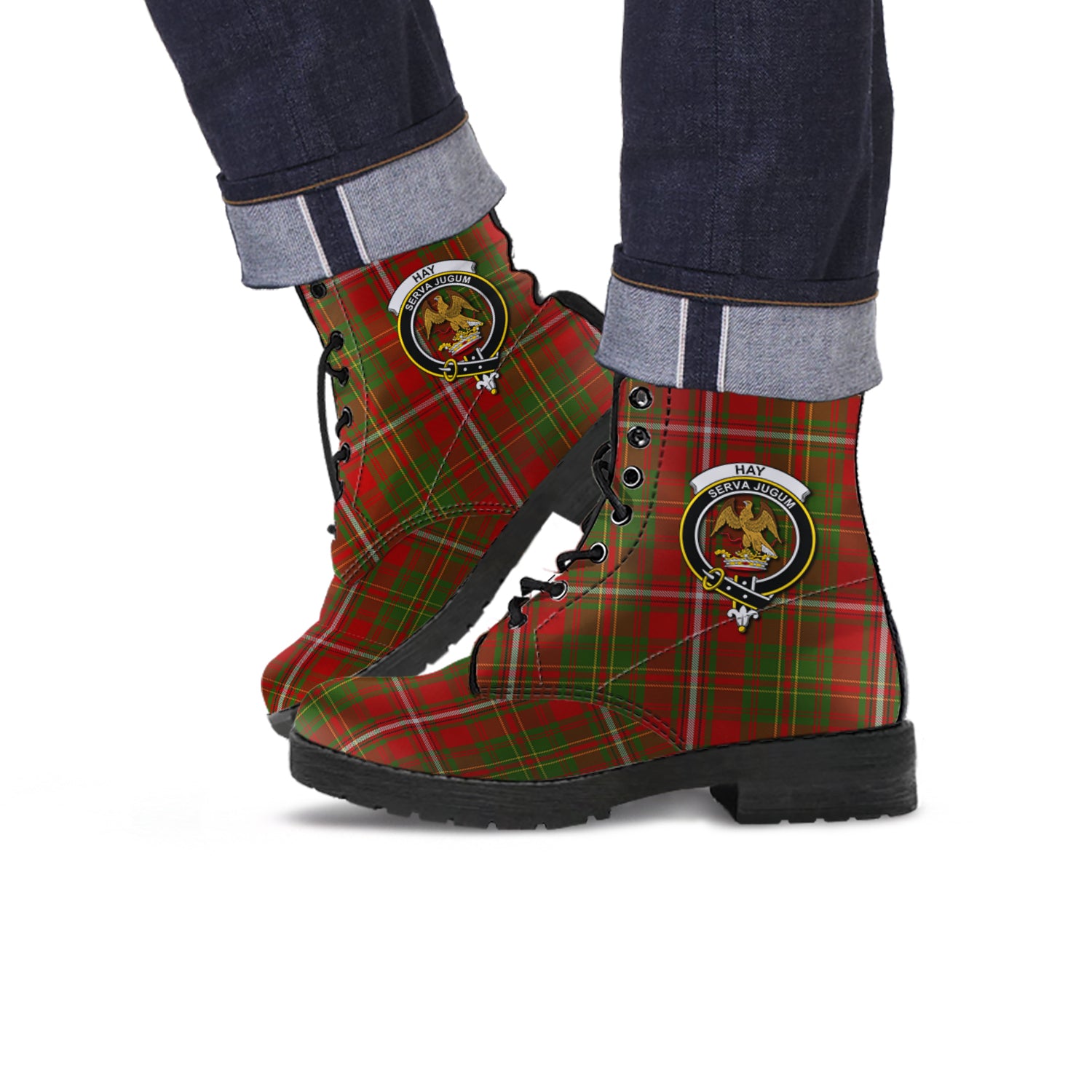 hay-tartan-leather-boots-with-family-crest