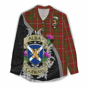 Hay Tartan Family Crest Women's Casual Shirt Lion Rampant Royal Thistle Shield Celtic Inspired Female - Tartan Vibes Clothing