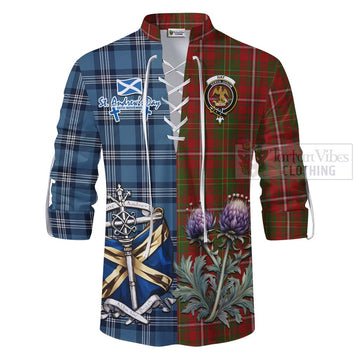 Hay Tartan Ghillie Kilt Shirt Happy St. Andrew's Day Half Tartan Style