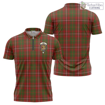 Hay Tartan Zipper Polo Shirt with Family Crest