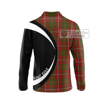 Hay Tartan Long Sleeve Polo Shirt with Family Crest Circle Style