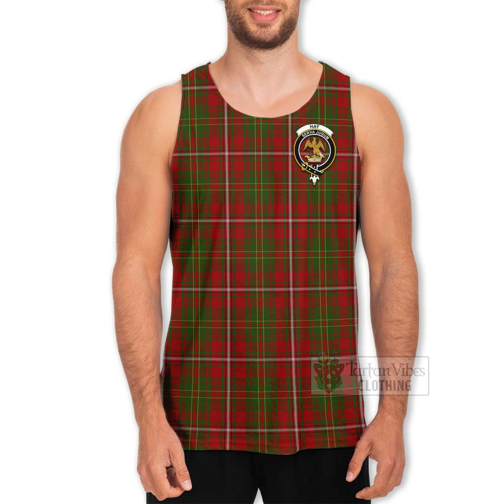 Tartan Vibes Clothing Hay Tartan Men's Tank Top with Family Crest Celtic Skull Style