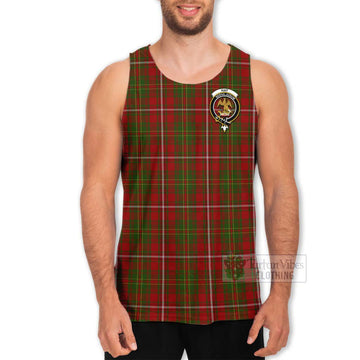 Hay Tartan Men's Tank Top with Family Crest Celtic Skull Style