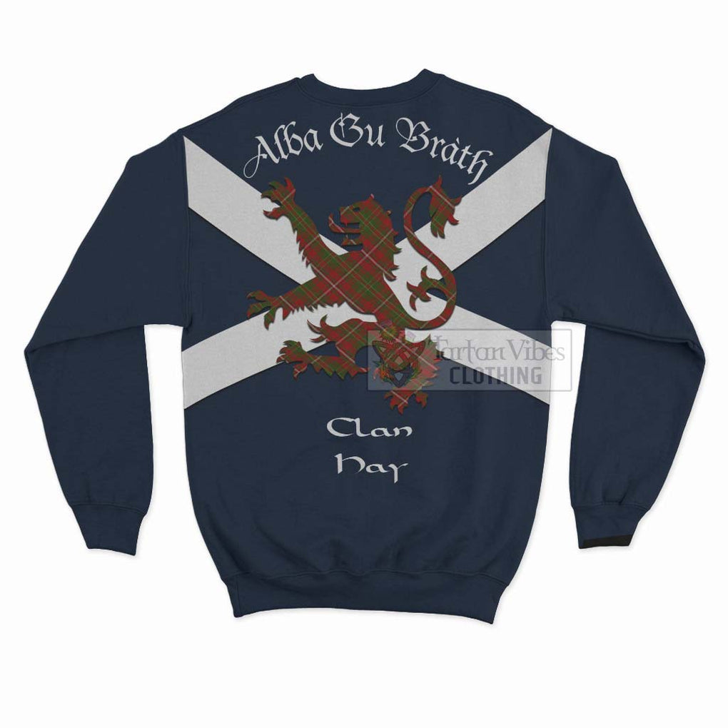 Tartan Vibes Clothing Hay Tartan Lion Rampant Sweatshirt – Proudly Display Your Heritage with Alba Gu Brath and Clan Name