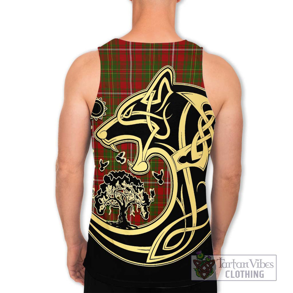 Hay Tartan Men's Tank Top with Family Crest Celtic Wolf Style - Tartan Vibes Clothing