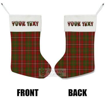 Hay Tartan Christmas Stocking with Personalized Text