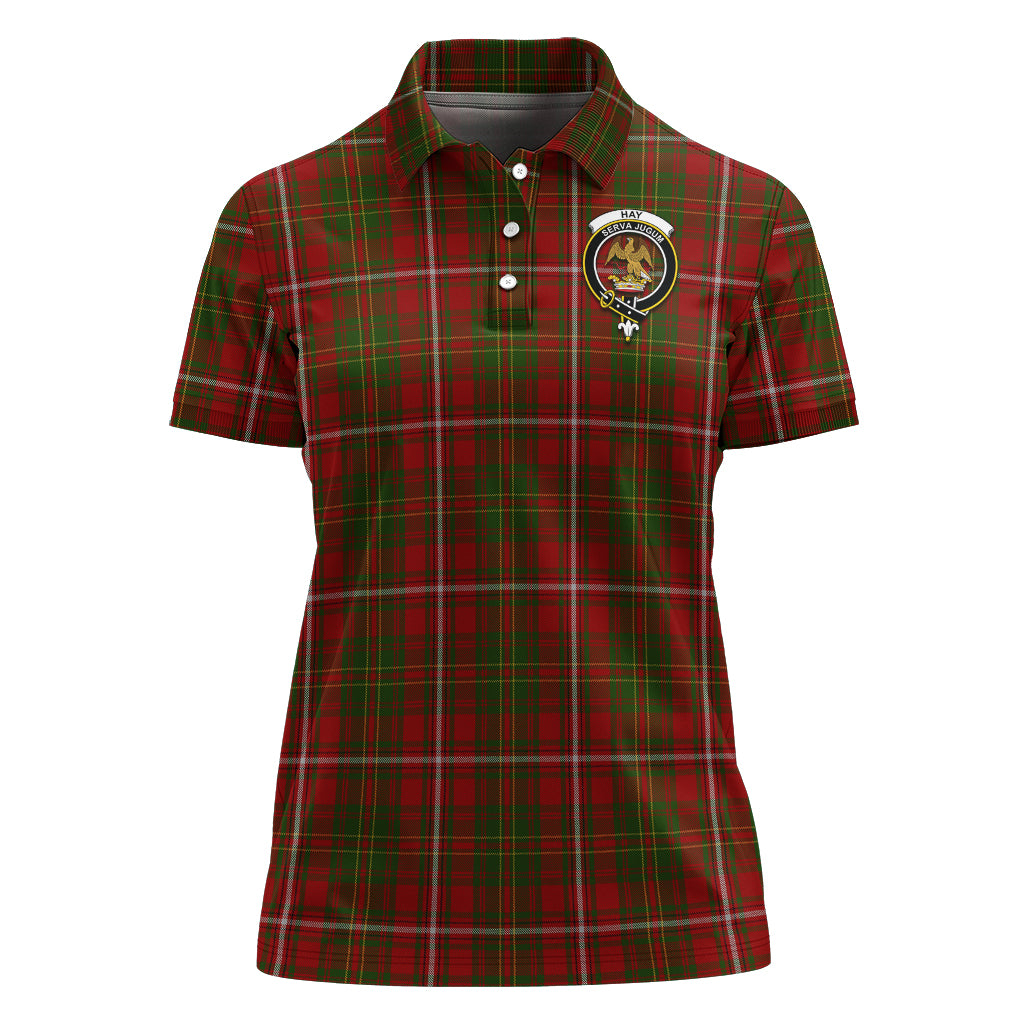 Hay Tartan Polo Shirt with Family Crest For Women - Tartan Vibes Clothing