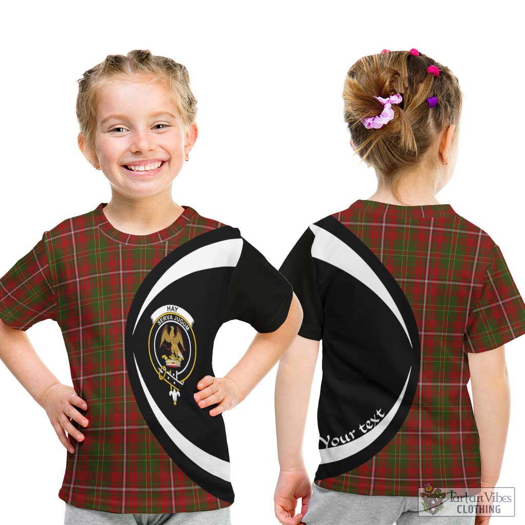 Hay Tartan Kid T-Shirt with Family Crest Circle Style - Tartan Vibes Clothing