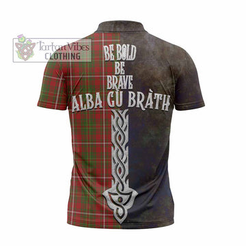 Hay Tartan Family Crest Zipper Polo Shirt Alba Gu Brath Be Brave Lion Ancient Style - Tartan Vibes Clothing