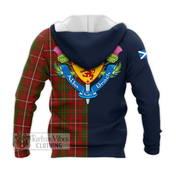 Hay Tartan Knitted Hoodie Alba with Scottish Lion Royal Arm Half Style