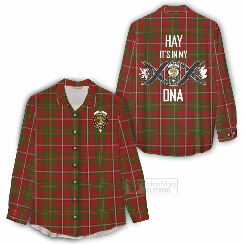 Tartan Vibes Clothing Hay Tartan Women's Casual Shirt with Family Crest DNA In Me Style