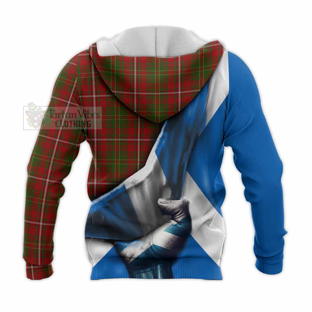 Tartan Vibes Clothing Hay Tartan Knitted Hoodie with Family Crest Scotland Patriotic Style