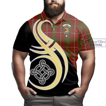 Hay Tartan Polo Shirt with Family Crest and Celtic Symbol Style