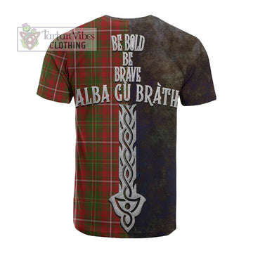 Hay Tartan Family Crest Cotton T-shirt Alba Gu Brath Be Brave Lion Ancient Style - Tartan Vibes Clothing