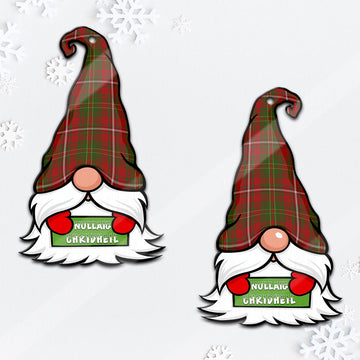 Hay Gnome Christmas Ornament with His Tartan Christmas Hat