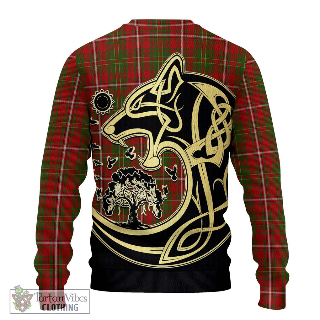 Hay Tartan Knitted Sweater with Family Crest Celtic Wolf Style - Tartan Vibes Clothing