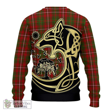 Hay Tartan Ugly Sweater with Family Crest Celtic Wolf Style