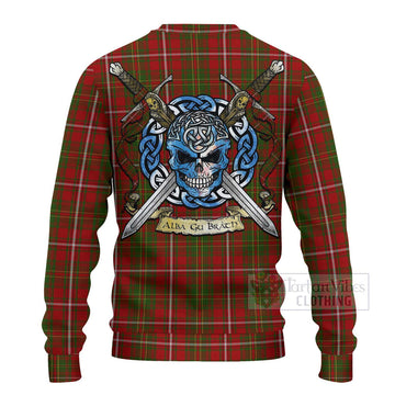 Hay Tartan Ugly Sweater with Family Crest Celtic Skull Style