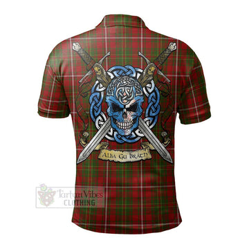 Hay Tartan Polo Shirt with Family Crest Celtic Skull Style