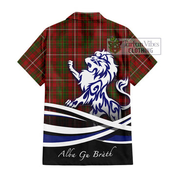 Hay Tartan Short Sleeve Button Shirt with Alba Gu Brath Regal Lion Emblem