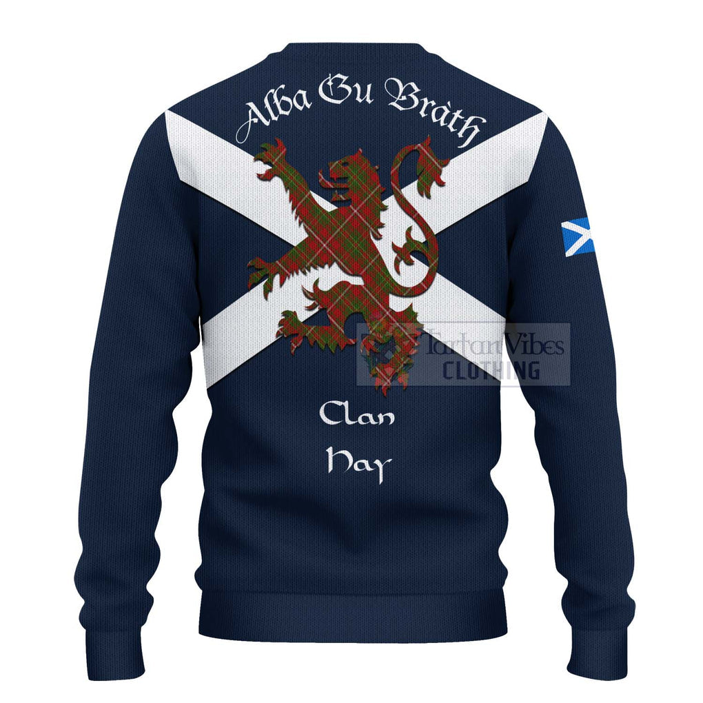 Tartan Vibes Clothing Hay Tartan Lion Rampant Knitted Sweater – Proudly Display Your Heritage with Alba Gu Brath and Clan Name