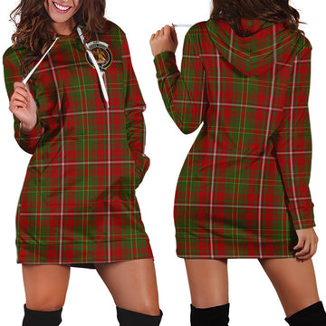 Hay Tartan Hoodie Dress with Family Crest