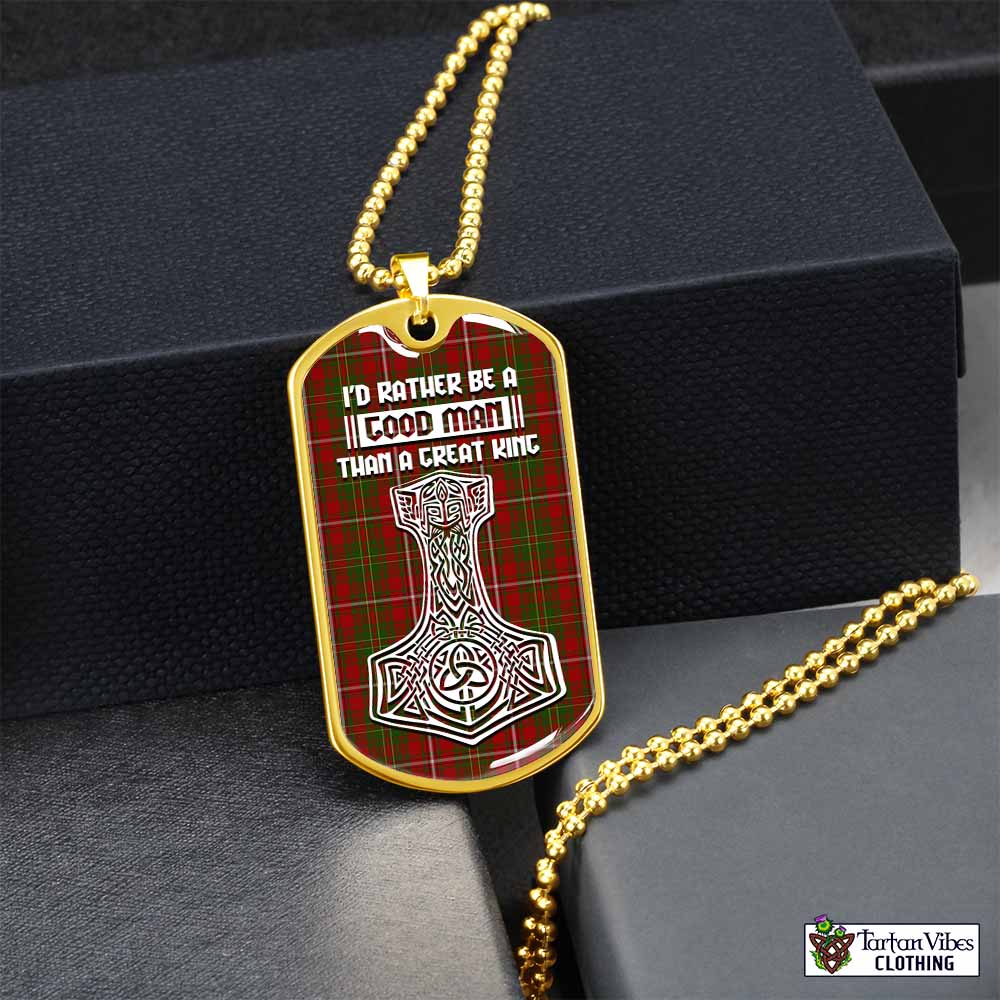 Tartan Vibes Clothing Hay Tartan Dog Tag Necklace Viking Mjolnir Style