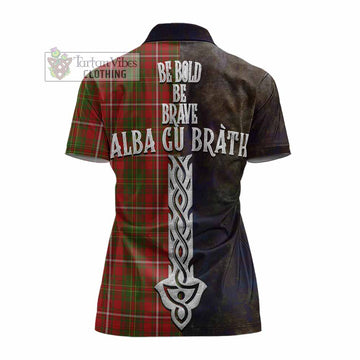 Hay Tartan Family Crest Women's Polo Shirt Alba Gu Brath Be Brave Lion Ancient Style - Tartan Vibes Clothing