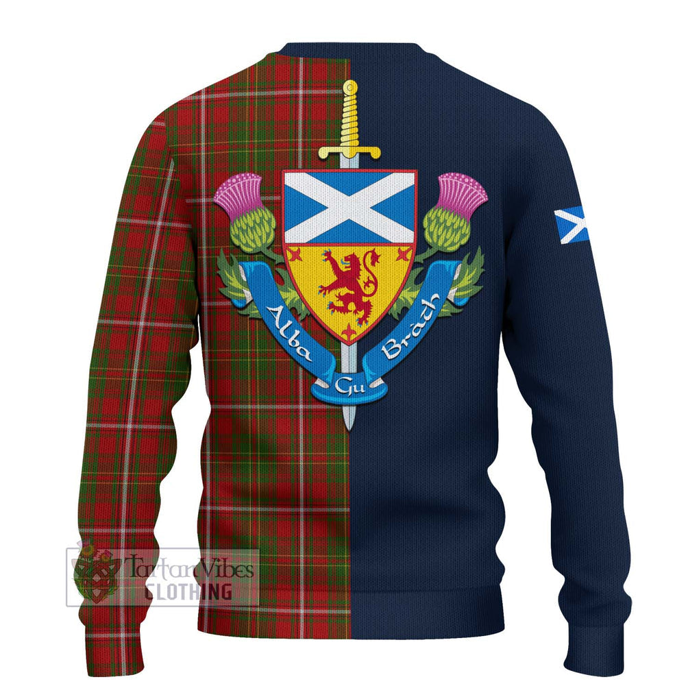 Tartan Vibes Clothing Hay Tartan Knitted Sweater with Scottish Lion Royal Arm Half Style