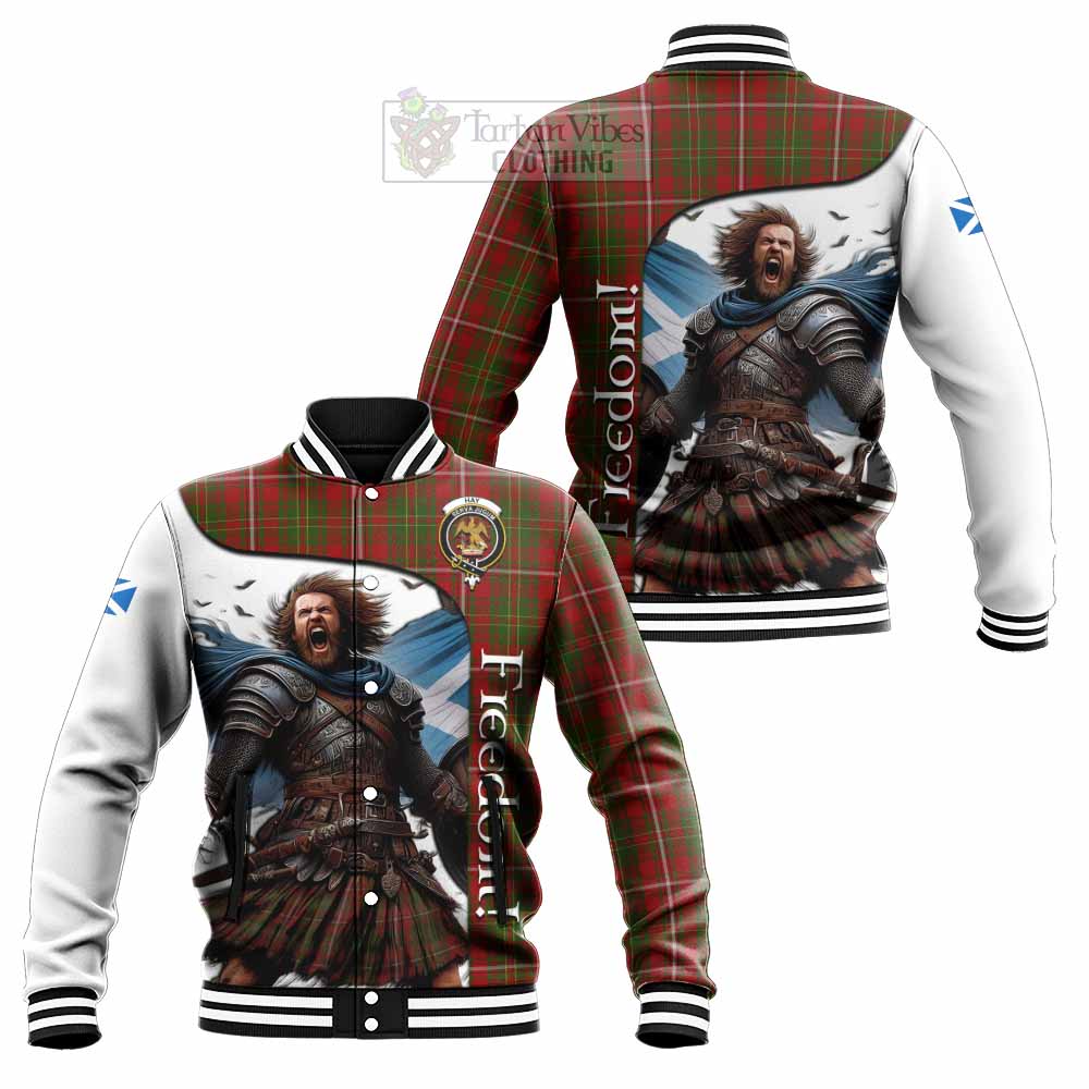 Tartan Vibes Clothing Hay Crest Tartan Baseball Jacket Inspired by the Freedom of Scottish Warrior