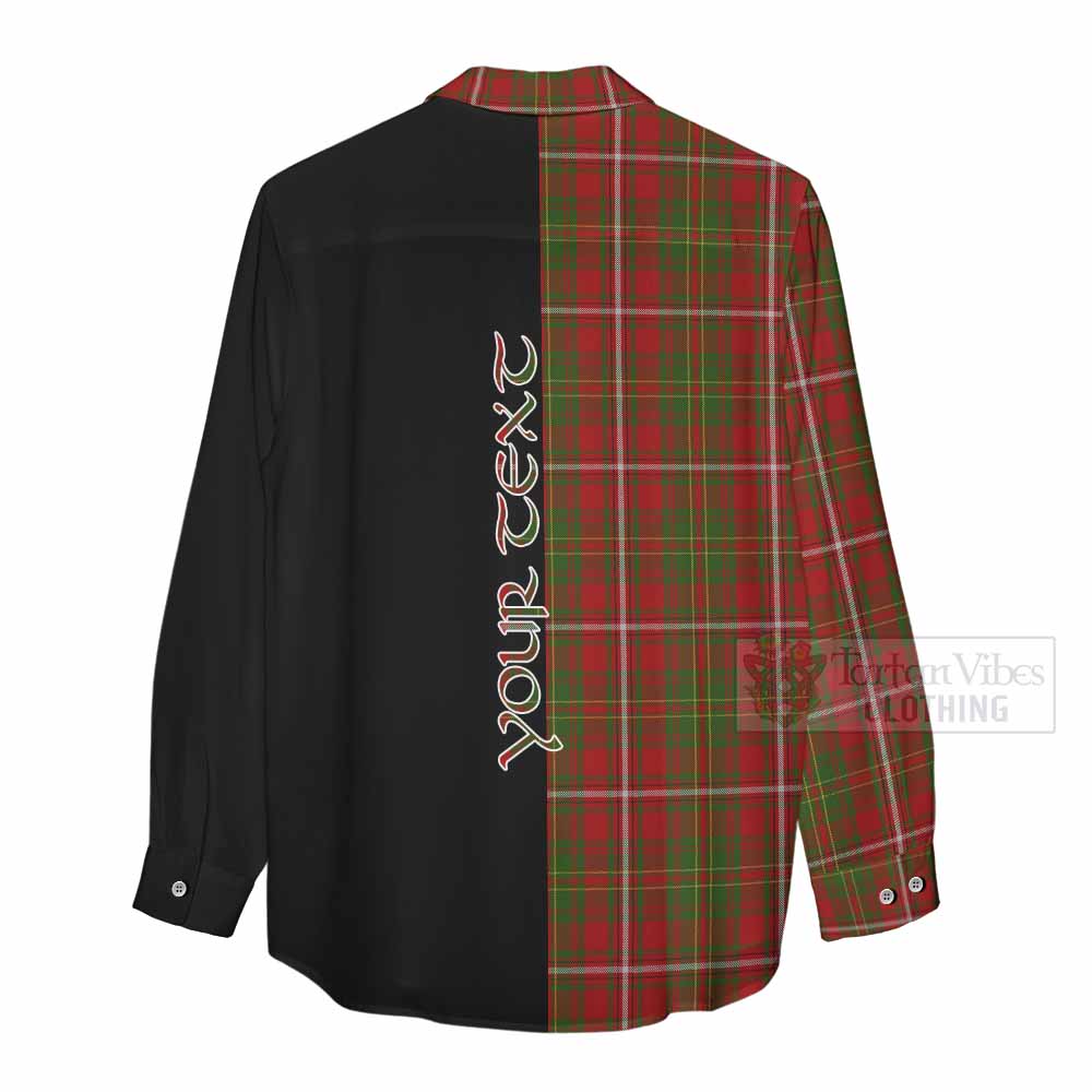 Tartan Vibes Clothing Hay Tartan Women's Casual Shirt with Family Crest and Half Of Me Style