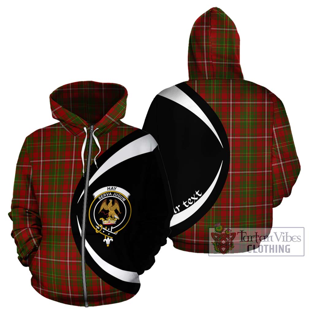 Hay Tartan Hoodie with Family Crest Circle Style - Tartan Vibes Clothing