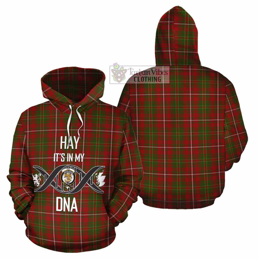 Tartan Vibes Clothing Hay Tartan Cotton Hoodie with Family Crest DNA In Me Style