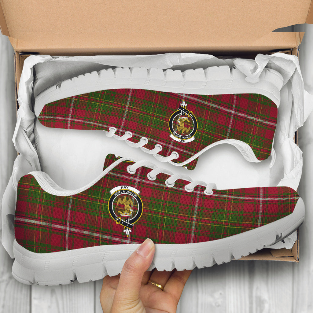 Hay Tartan Sneakers with Family Crest - Tartan Vibes Clothing