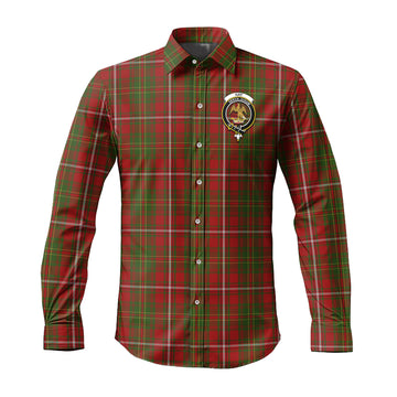 Hay Tartan Long Sleeve Button Up Shirt with Family Crest