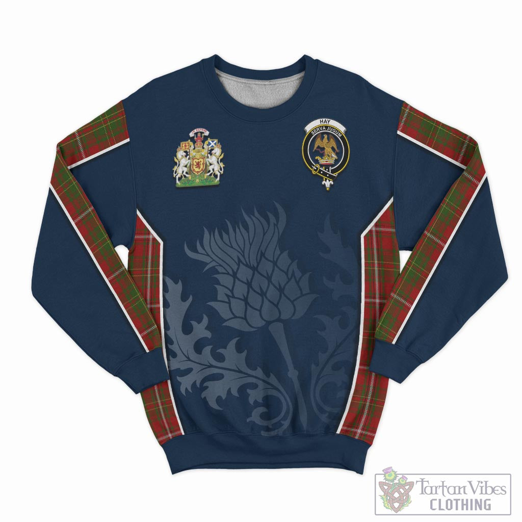 Tartan Vibes Clothing Hay Tartan Sweatshirt with Family Crest and Scottish Thistle Vibes Sport Style