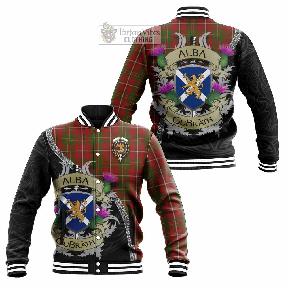 Hay Tartan Family Crest Baseball Jacket Lion Rampant Royal Thistle Shield Celtic Inspired - Tartan Vibes Clothing