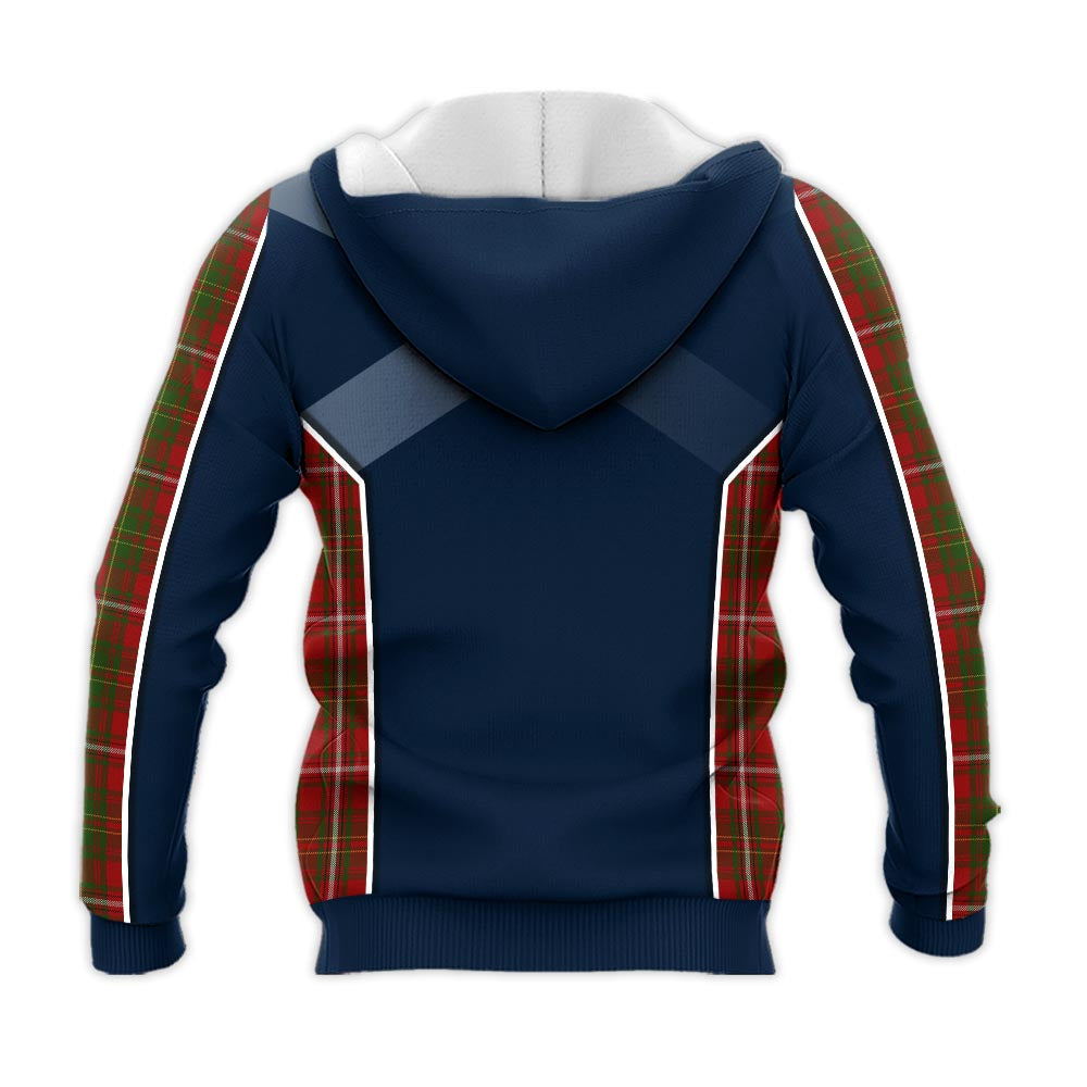 Tartan Vibes Clothing Hay Tartan Knitted Hoodie with Family Crest and Scottish Thistle Vibes Sport Style