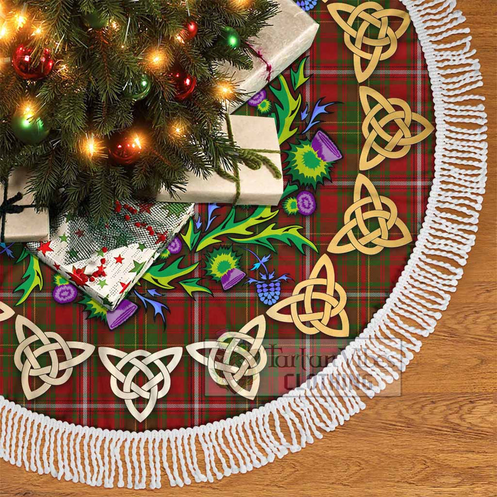 Tartan Vibes Clothing Hay Tartan Christmas Tree Skirt with Thistle Celtic Knot Style