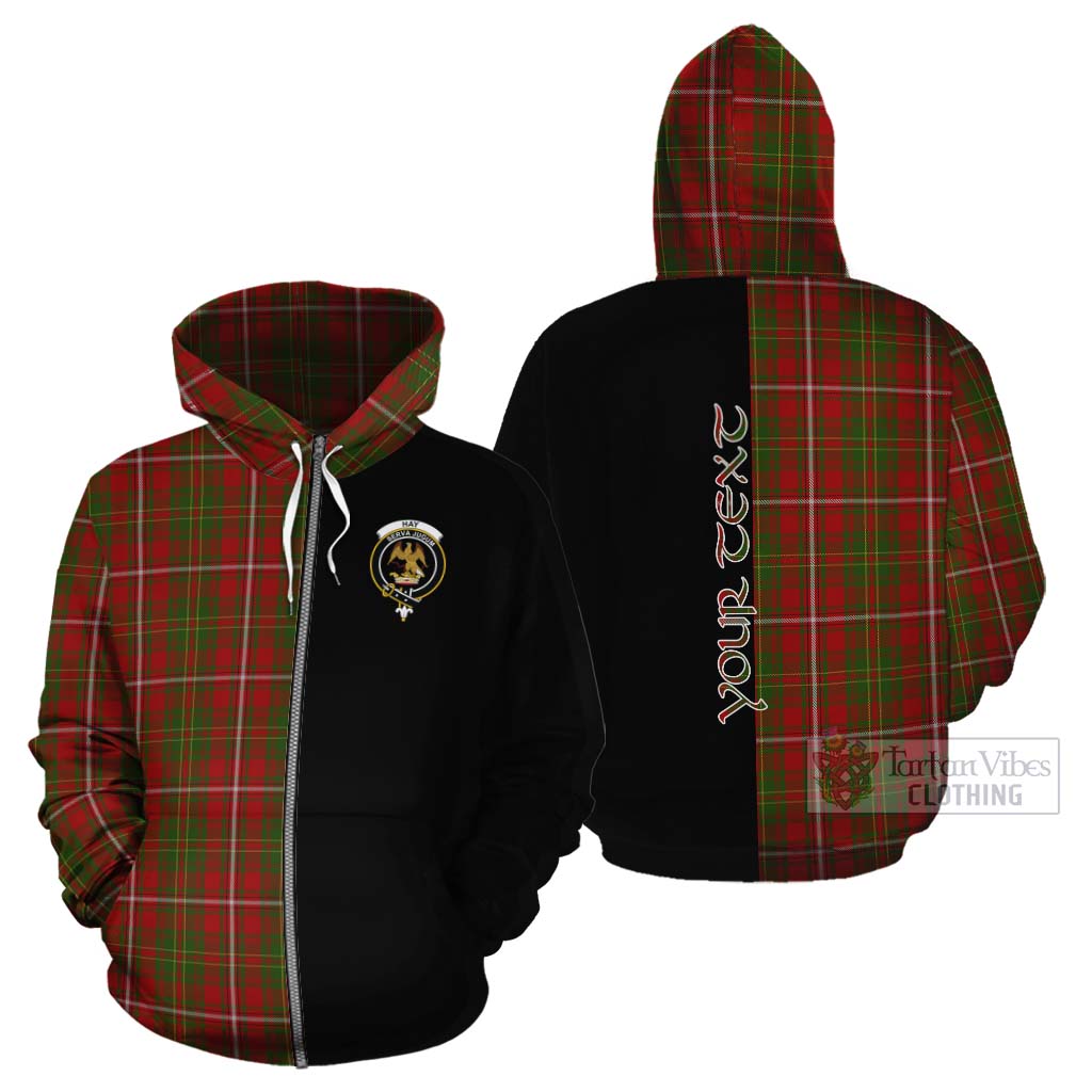 Tartan Vibes Clothing Hay Tartan Cotton Hoodie with Family Crest and Half Of Me Style